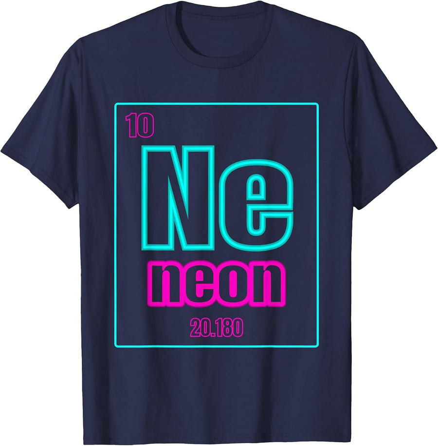 Ne Element of The Chemistry Periodic Table Science Teacher T-Shirt - Navy Blue