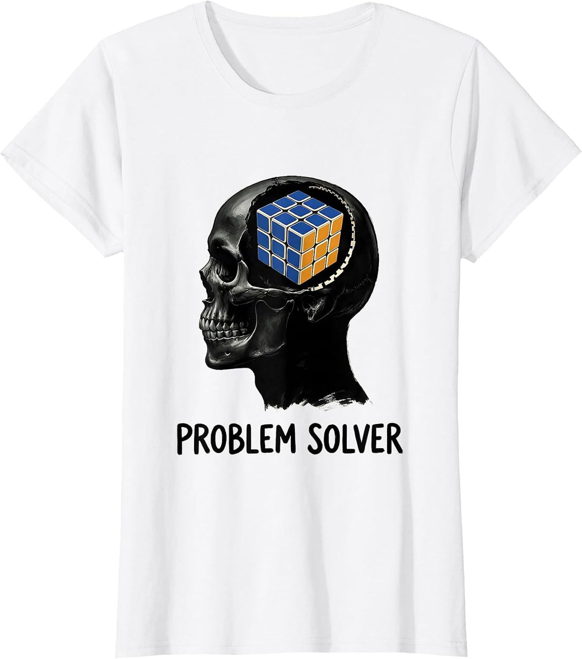 Problem Solver Funny Speed Cubing Puzzle Cube Humor T-Shirt - White