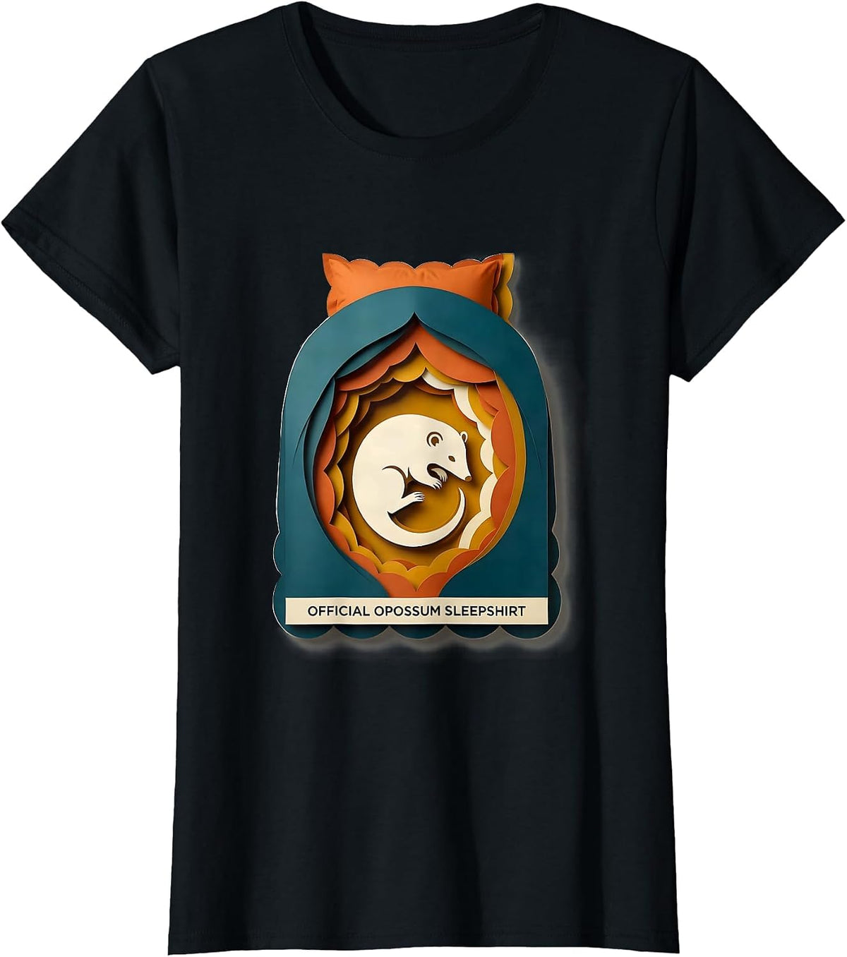 Official Opossum Sleepshirt Cute Animal Lover Pajama Humor T-Shirt - Black