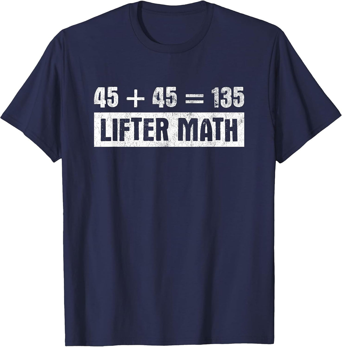 Lifter Math Squat Deadlift Bench Bodybuilding Powerlifting T-Shirt - Navy Blue