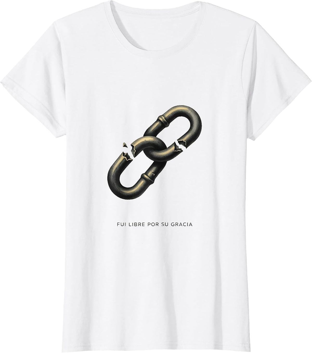 Women's Fui Libre Por Su Gracia Spanish Christian Faith Bible Verse T-Shirt - White