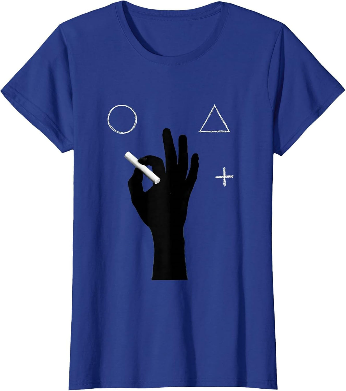Women's Math Teacher Chalkboard Hand Drawing Illustration T-Shirt - Royal Blue
