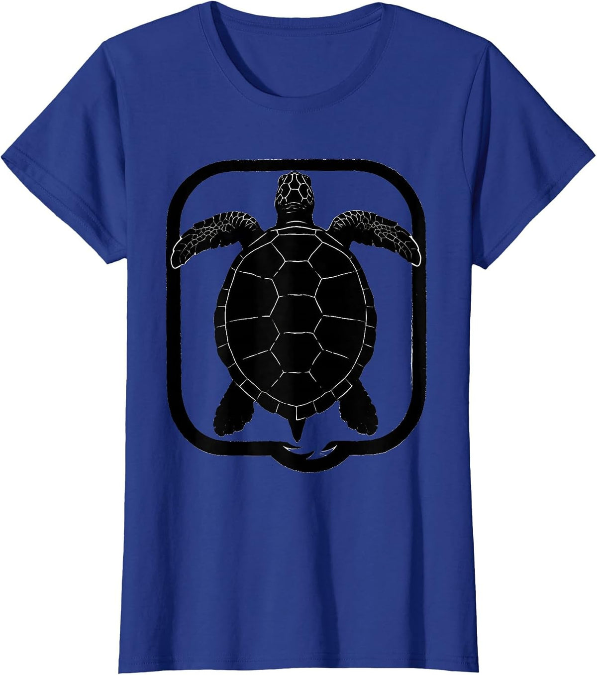 Women's Sea Turtle Silhouette Tropical Souvenir Beach Lover Gift T-Shirt - Royal Blue
