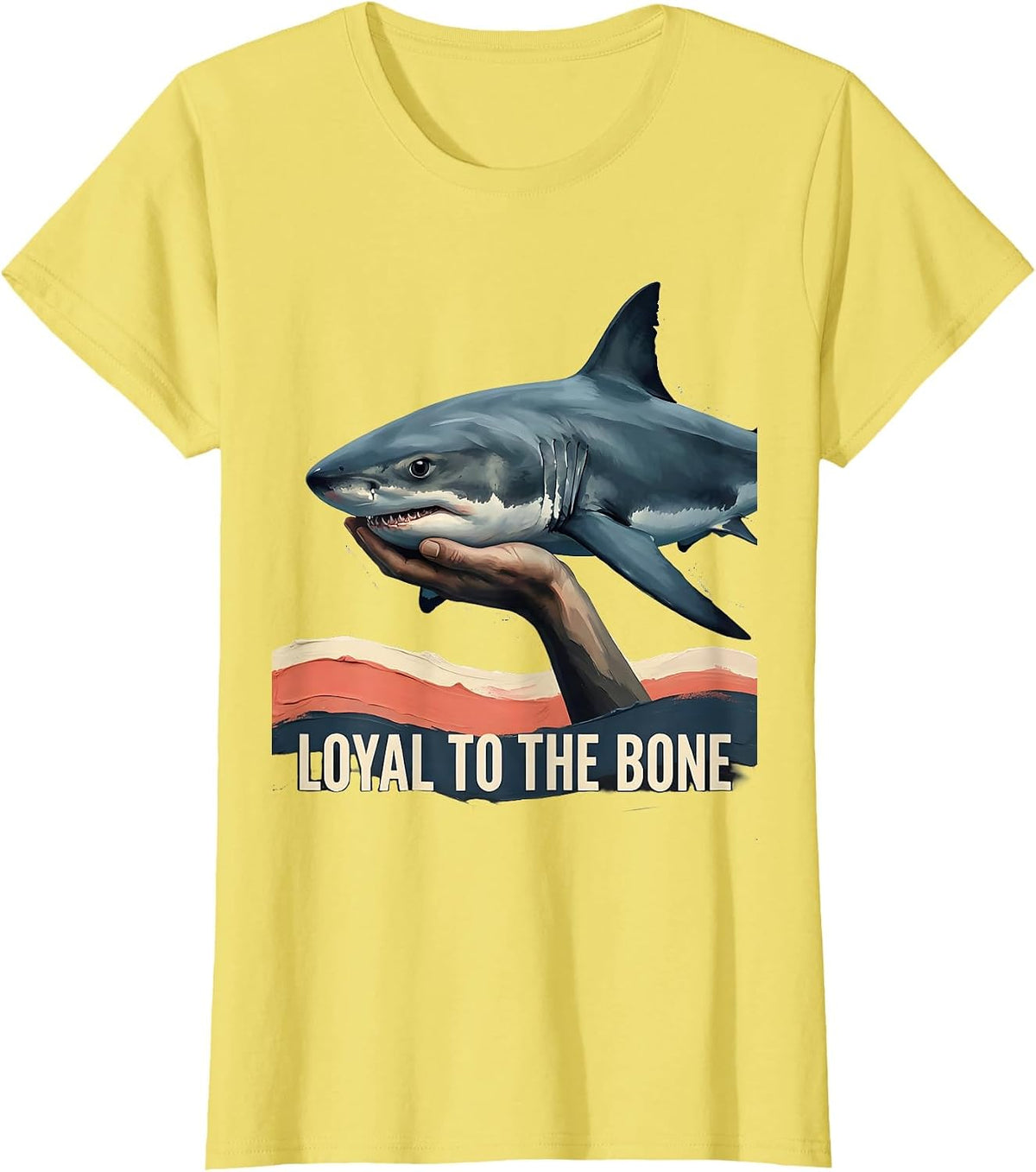 Loyal To The Bone Funny Shark Lover Ocean Humor Gift T-Shirt - Lemon Yellow
