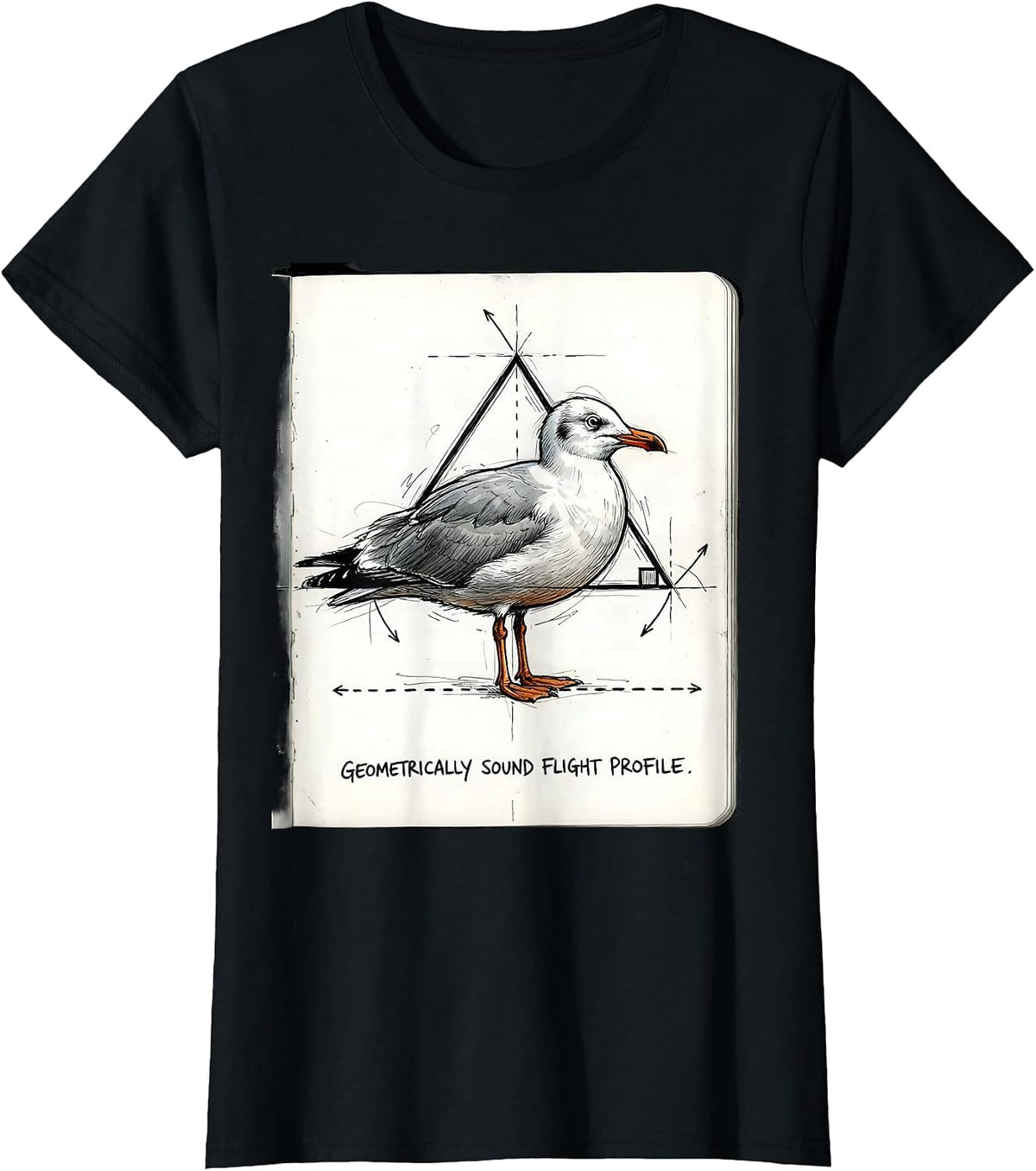 Geometrically Sound Flight Profile Funny Math Teacher T-Shirt - Black