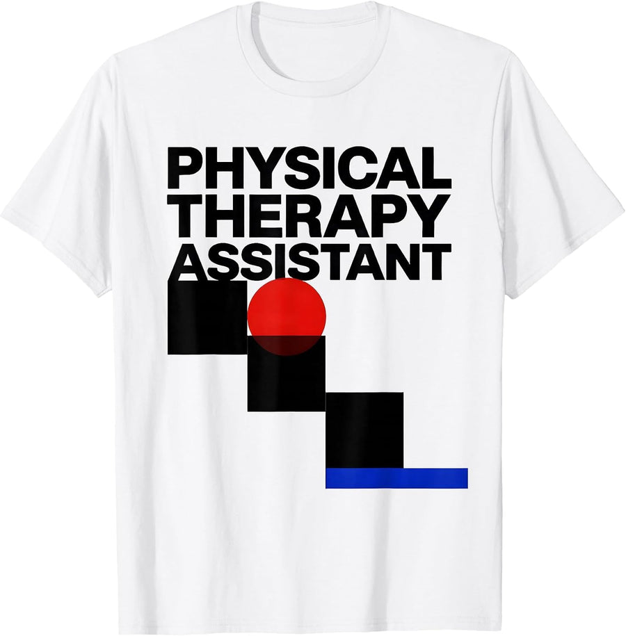 Men's Physical Therapy Assistant Bauhaus Modernist OT PTA T-Shirt - White