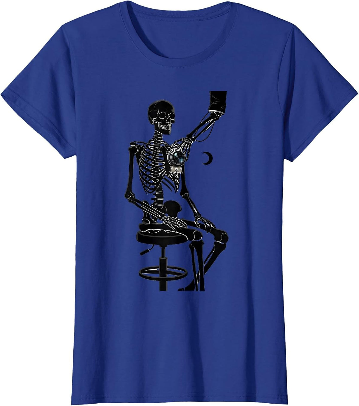 Women's Skeleton Gamma Camera Halloween Radiology Tech T-Shirt - Royal Blue