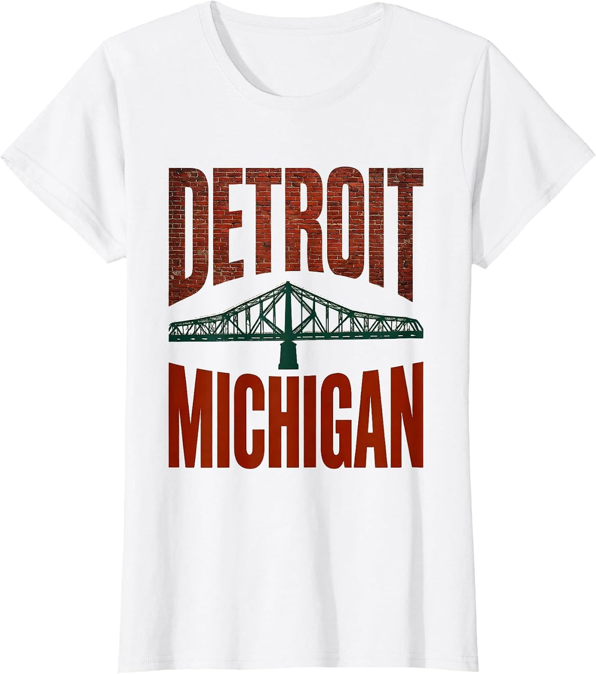 DETROIT MICHIGAN American Flag Baseball Weathered City Pride T-Shirt - White