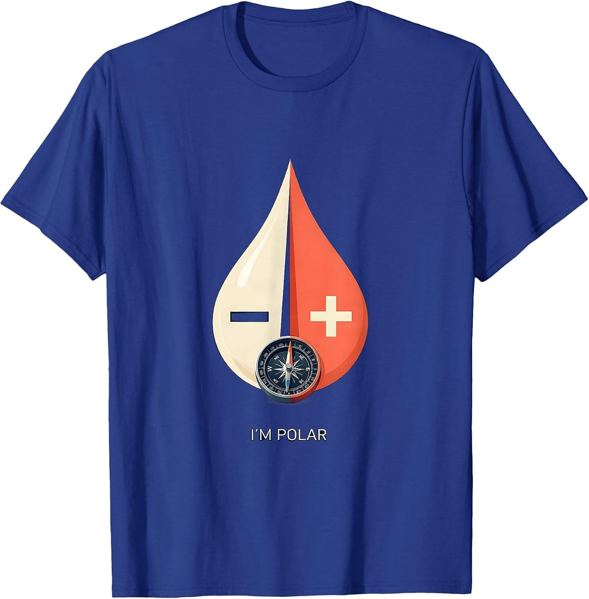 Men's I'm Polar Funny Chemistry Science Teacher Physics Student T-Shirt - Royal Blue