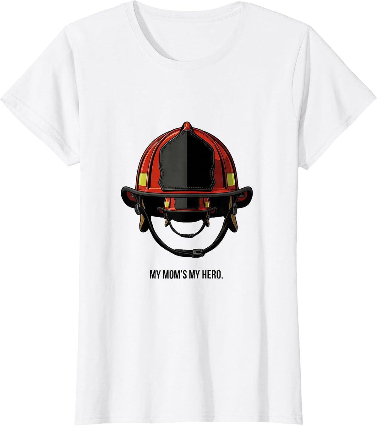 My Mom's My Hero Editorial Conceptual Firefighter Daughter T-Shirt - White