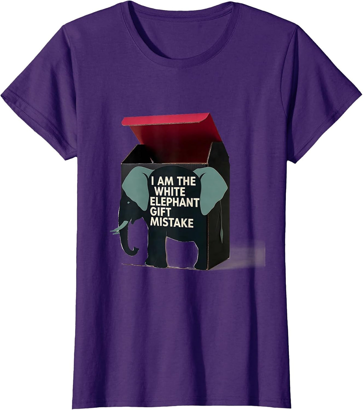 Women's I Am The White Elephant Gift Mistake Funny White Elephant T-Shirt - Purple