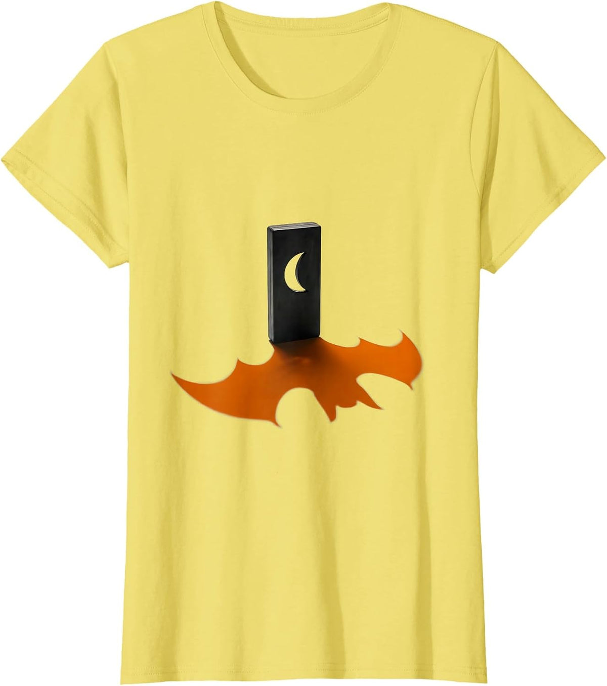 Radiation Dosimeter Bat Wing Shadow Halloween Radiology Tech T-Shirt - Lemon Yellow