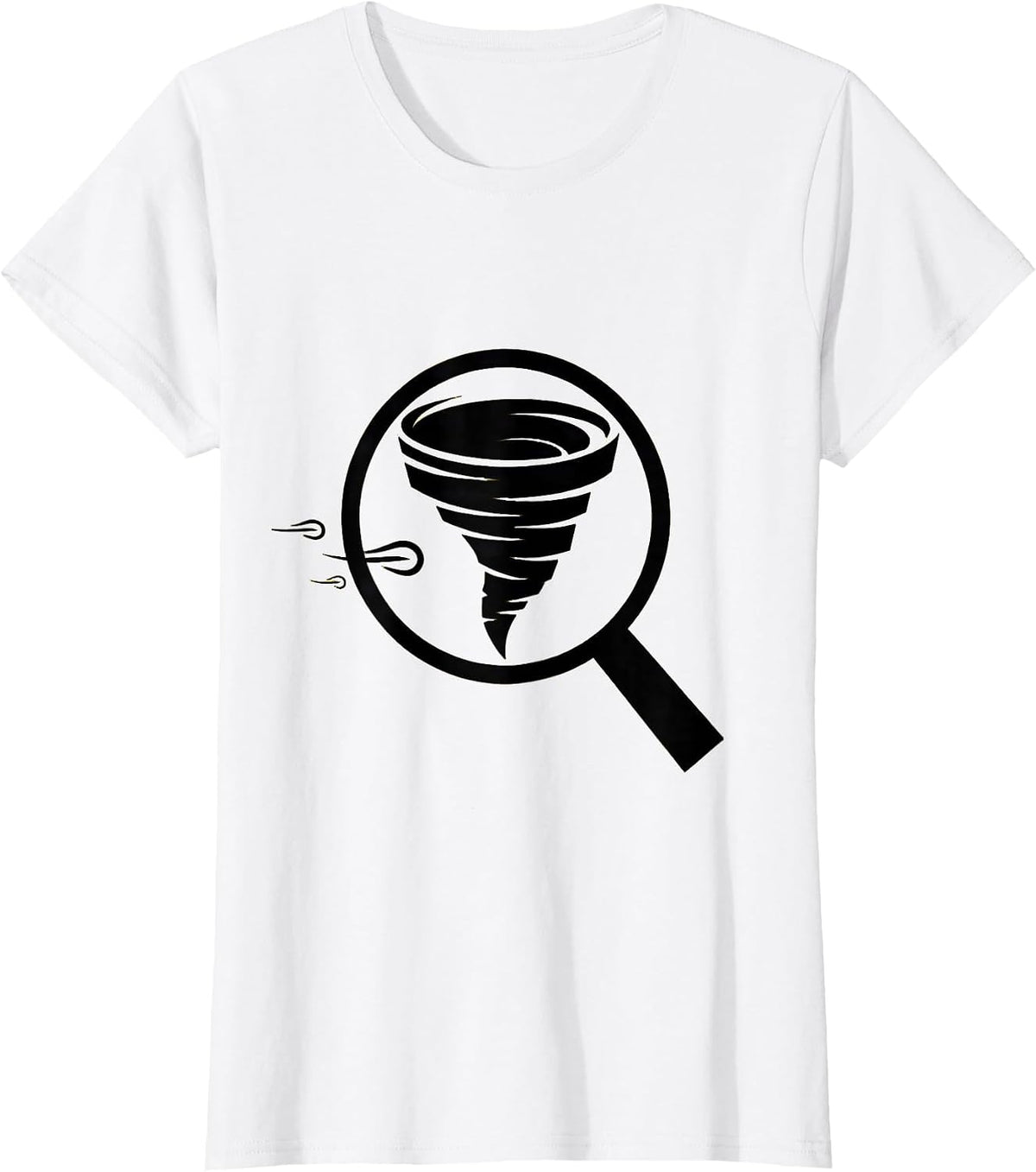 Minifying Tornado Lens Storm Chaser Meteorology Humor T-Shirt - White