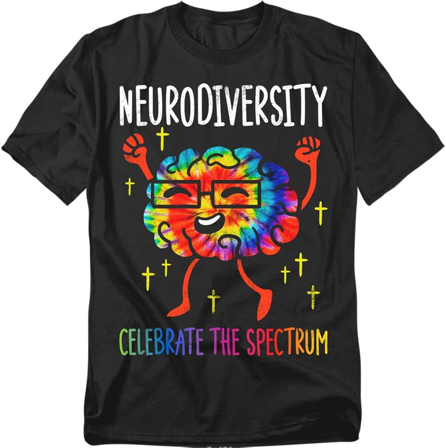 Popfunk Neurodiversity Celebration Inclusion & Awareness T-Shirt, Unisex - Black