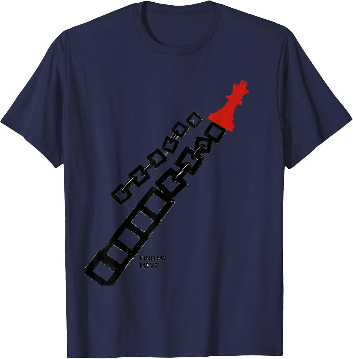 Men's Find My Move Funny Chess Player Gift Chess Lover Humor T-Shirt - Navy Blue