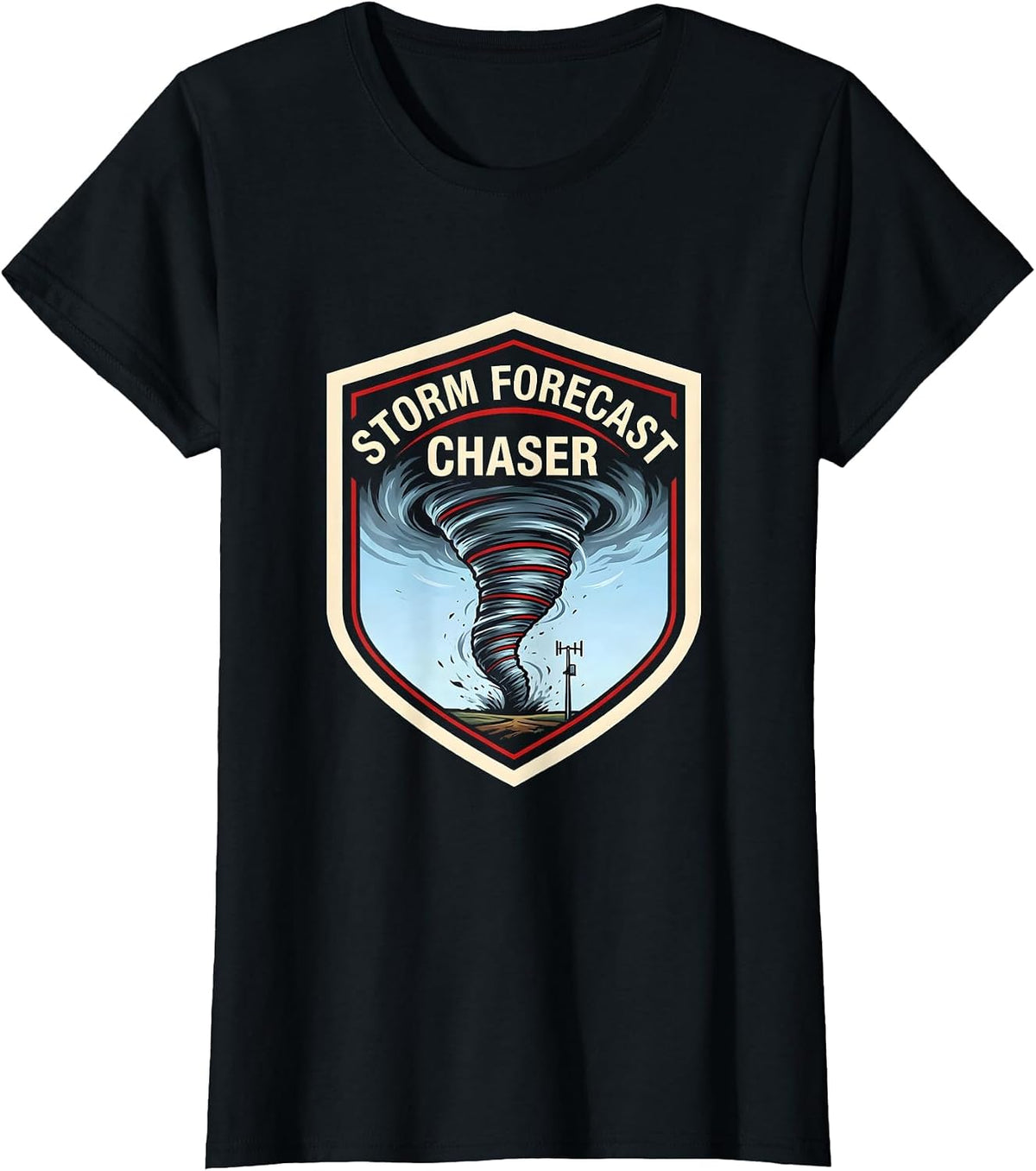 Women's Storm Forecast Chaser Meteorology Enthusiast Weather T-Shirt - Black