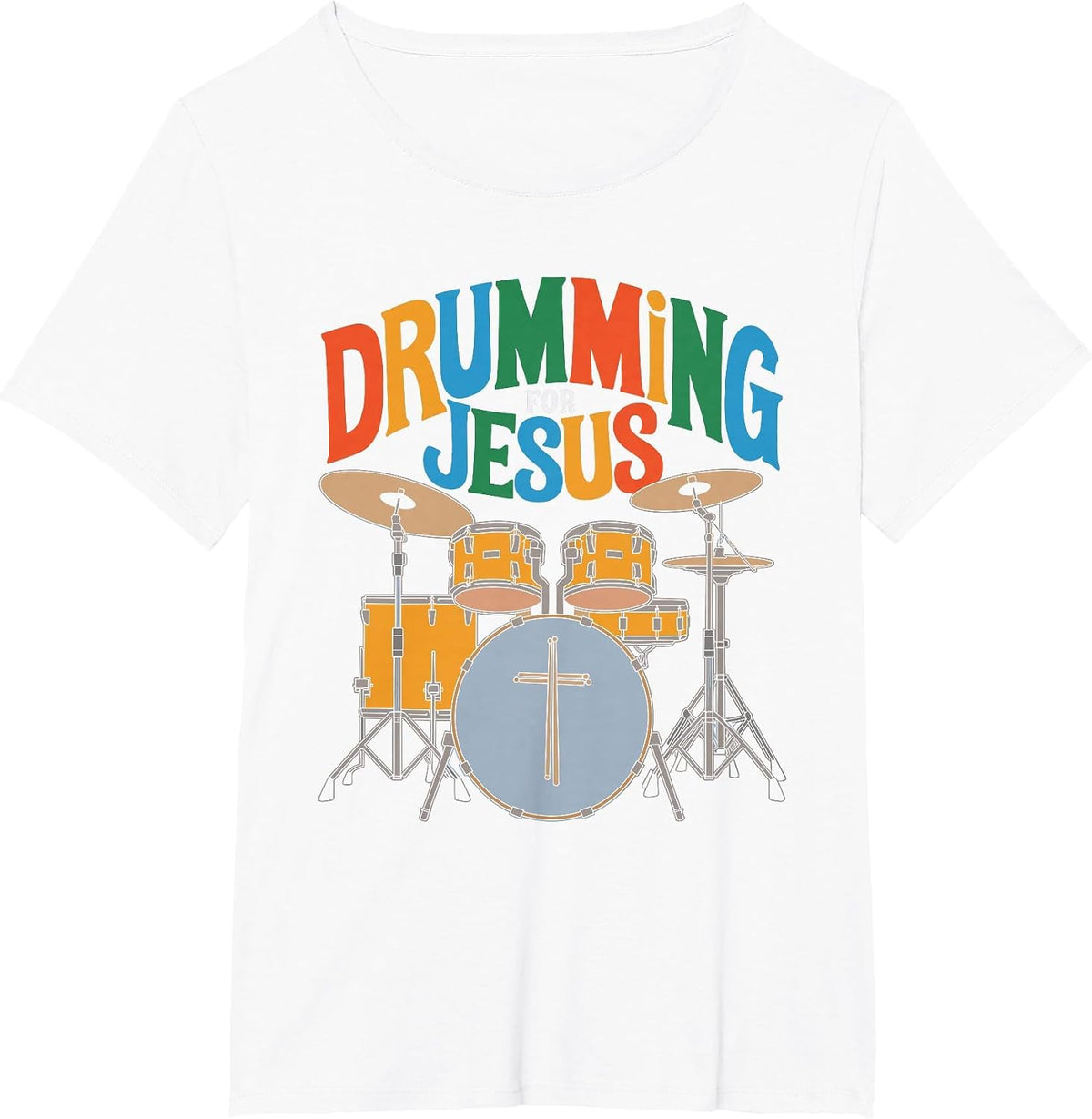 Drumming for Jesus, Drums Percussionist and Drummer Drumming T-Shirt - White