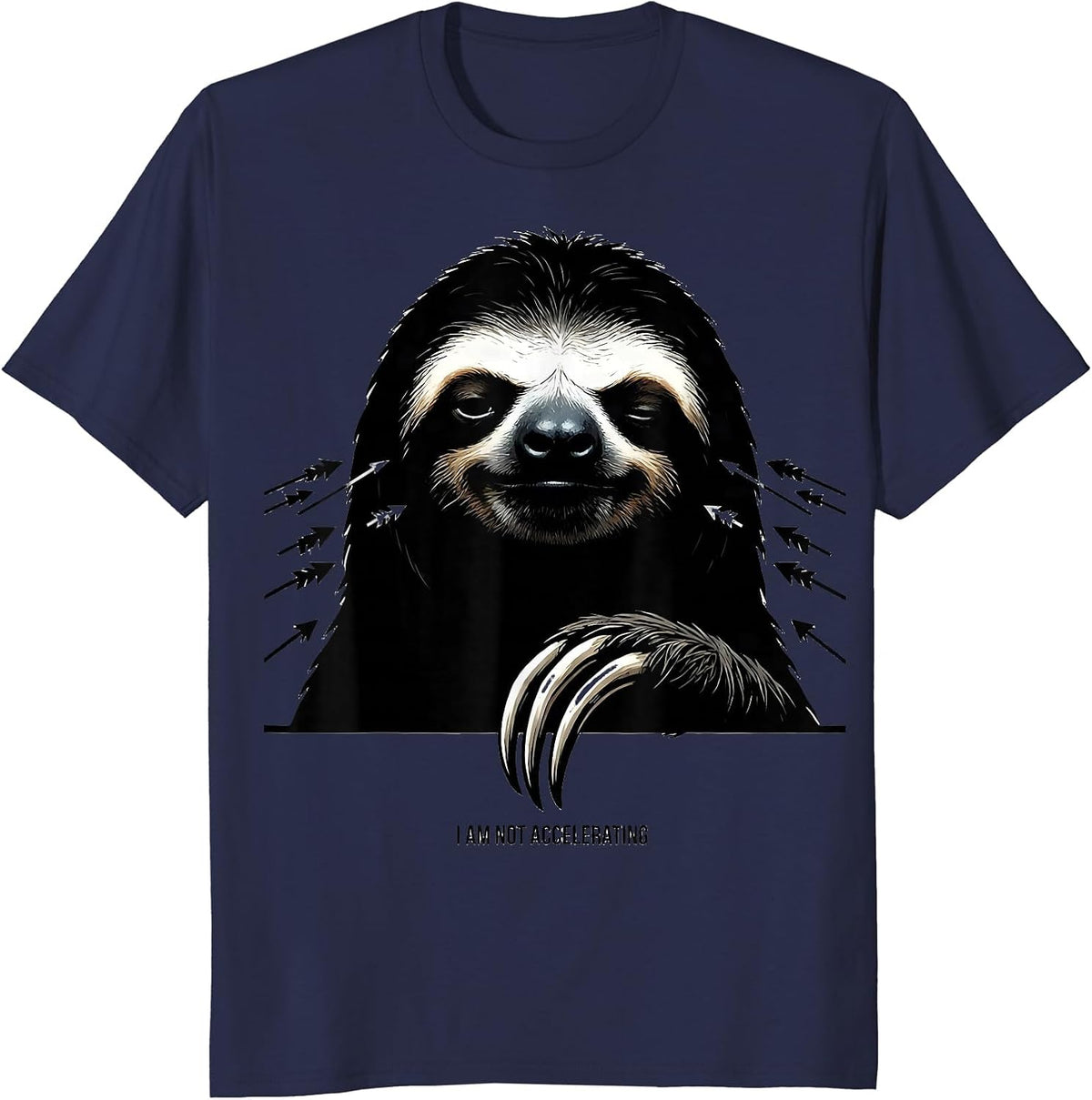 I Am Not Accelerating Funny Sloth Lover Gift T-Shirt - Navy Blue