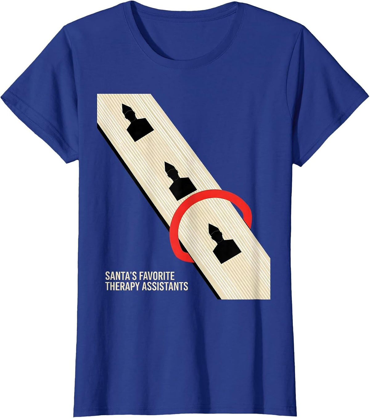 Women's Santa's Favorite Therapy Assistants Funny Physical Therapy T-Shirt - Royal Blue