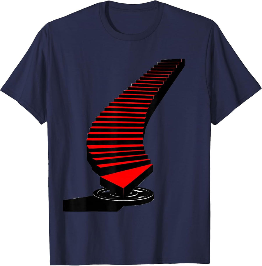 Stepped Barbell Stack Knight Gym Humor Weightlifter T-Shirt - Navy Blue