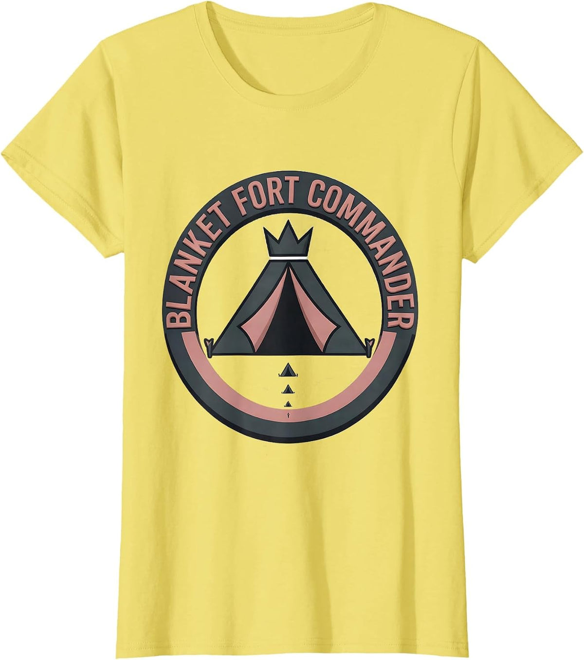 Blanket Fort Commander Playful Slumber Party Squad Matching T-Shirt - Lemon Yellow