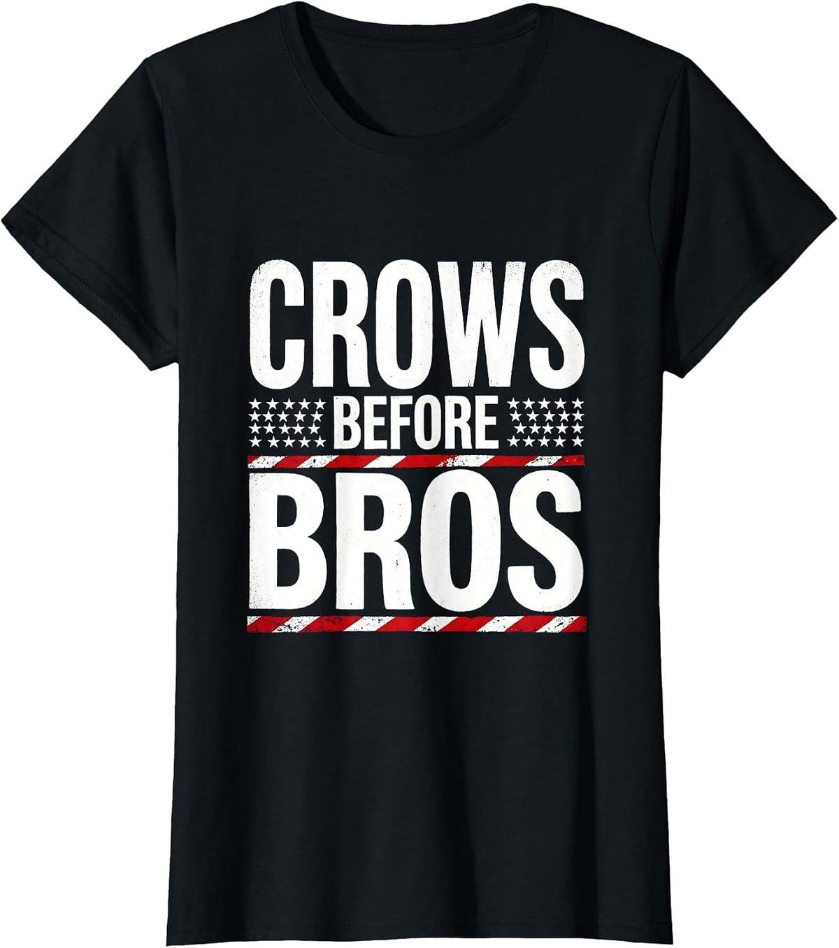 Crows Before Bros Funny Bird Lover Design T-Shirt - Black