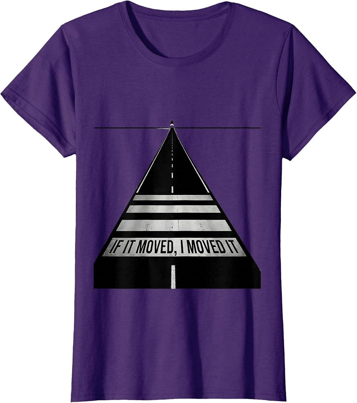 Women's If It Moved, I Moved It Patriotic Trucker Semi Driver T-Shirt - Purple