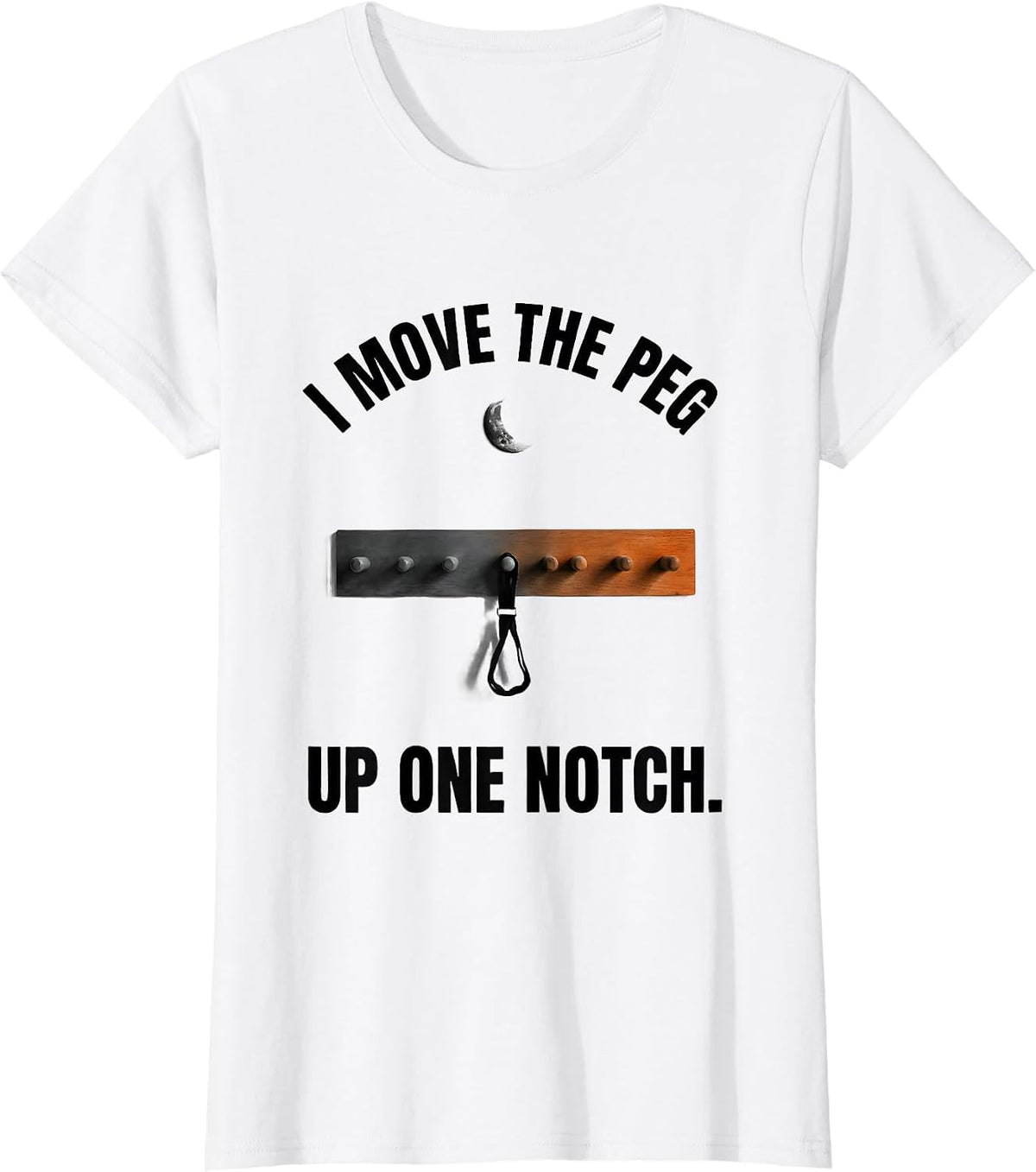 Women's I Move The Peg Up One Notch Funny Physical Therapy Halloween T-Shirt - White