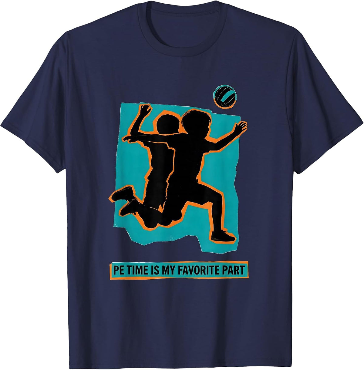 PE Time Is My Favorite Part Funny PE Teacher Back To School T-Shirt - Navy Blue