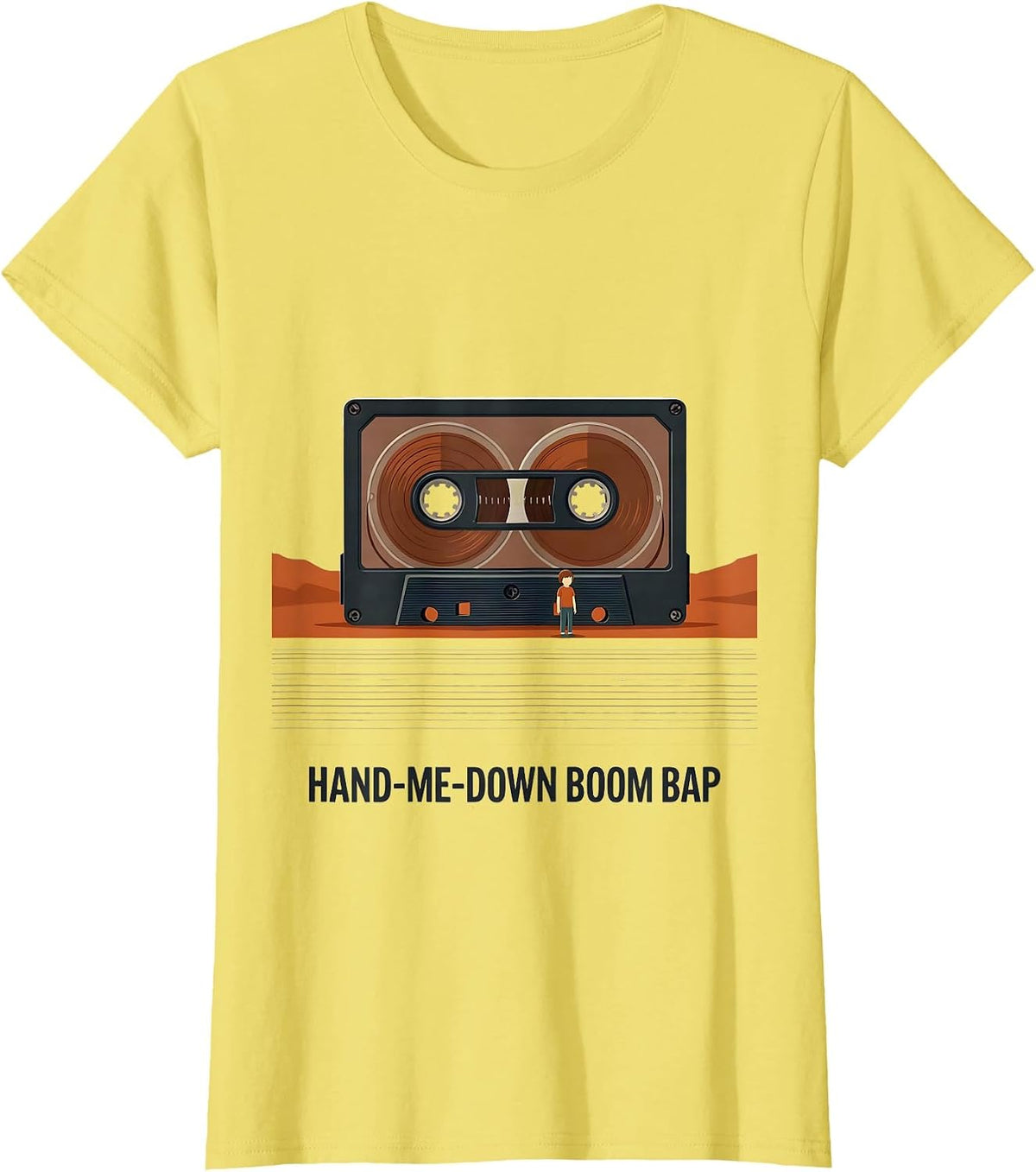Women's Hand-Me-Down Boom Bap Old School Hip Hop 80s 90s Retro T-Shirt - Lemon Yellow
