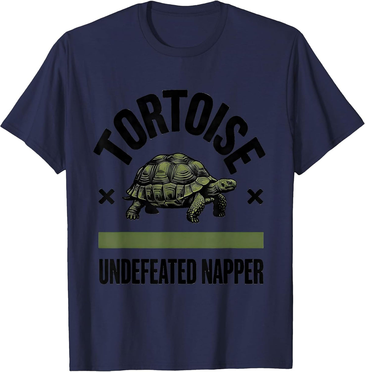 Tortoise: Undefeated Napper Funny Tortoise Lover Humor T-Shirt - Navy Blue