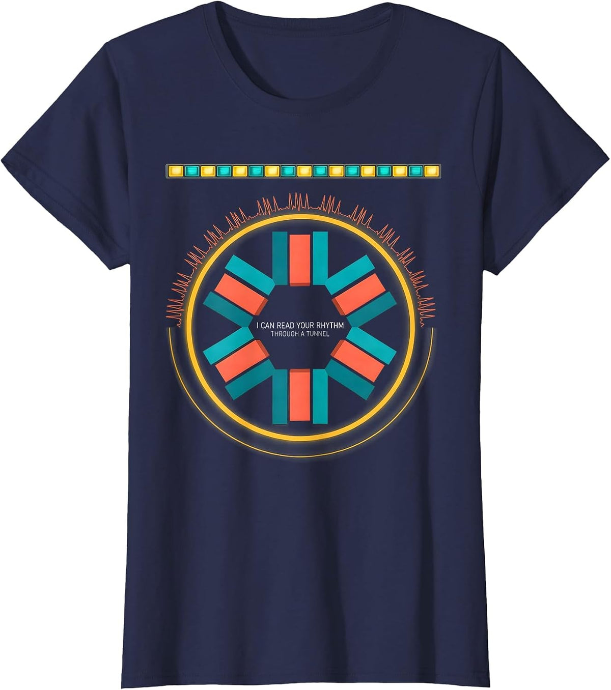 Women's I Can Read Your Rhythm Through A Tunnel Funny EMT Paramedic T-Shirt - Navy Blue
