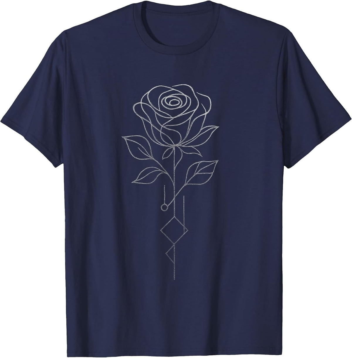 Grunge Aesthetic Rose Gothic Goth Minimalism T-Shirt - Navy Blue