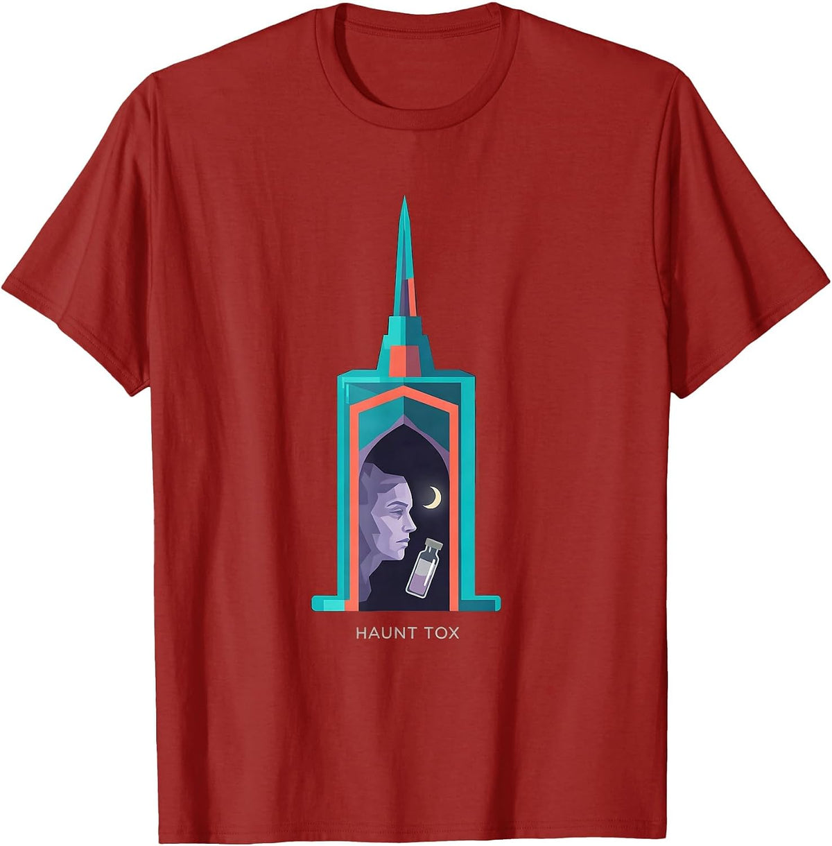 Haunt Tox Flat Vector Halloween Aesthetic Nurse Injector T-Shirt - Cranberry Red