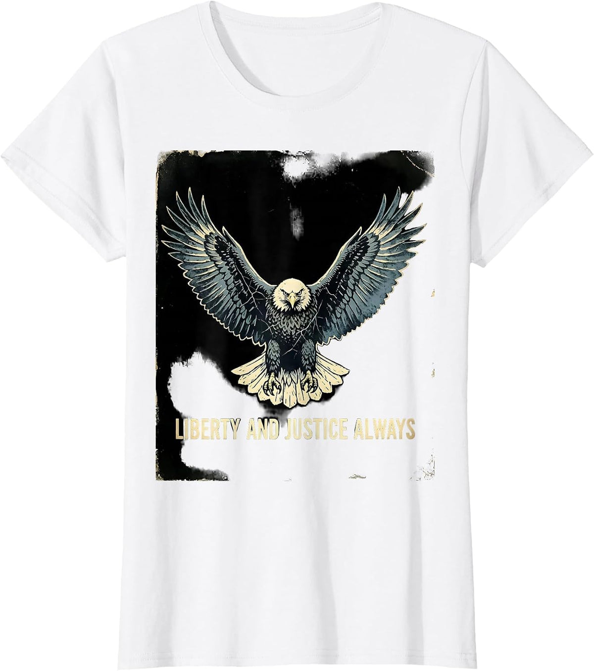 Liberty and Justice Always Patriotic Design T-Shirt - White