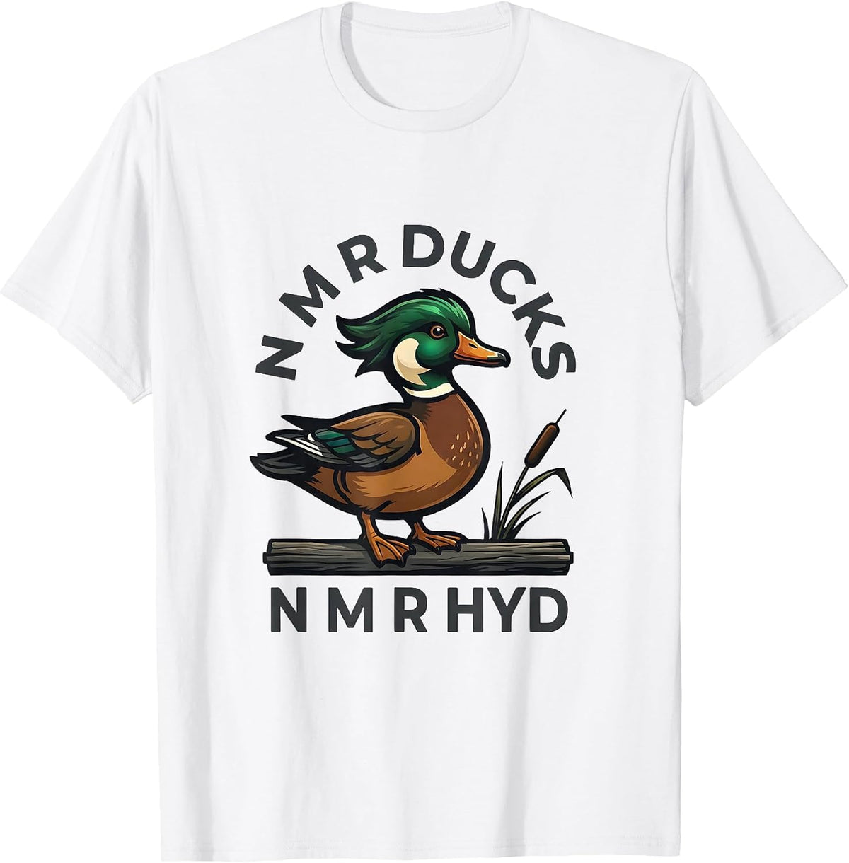 Men's N M R DUCKS N M R HYD Funny Duck Hunter Hunting Dad Gift T-Shirt - White
