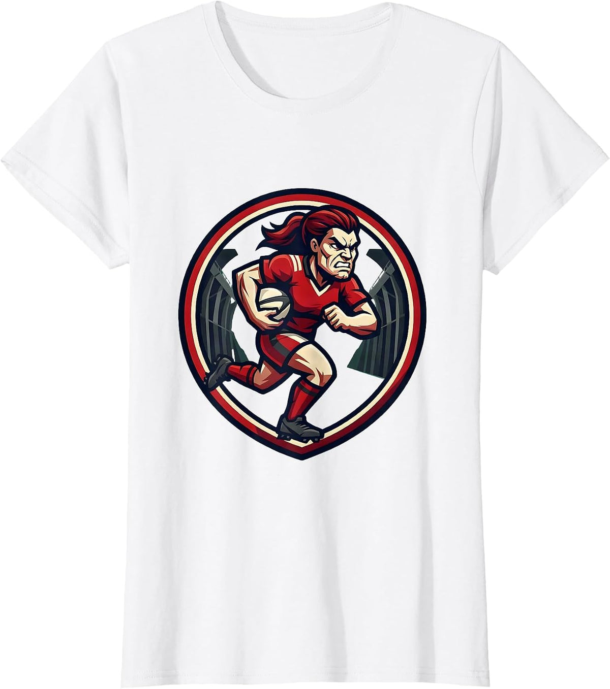 Women's Rugby Team Tunnel Walk Graphic Design T-Shirt - White