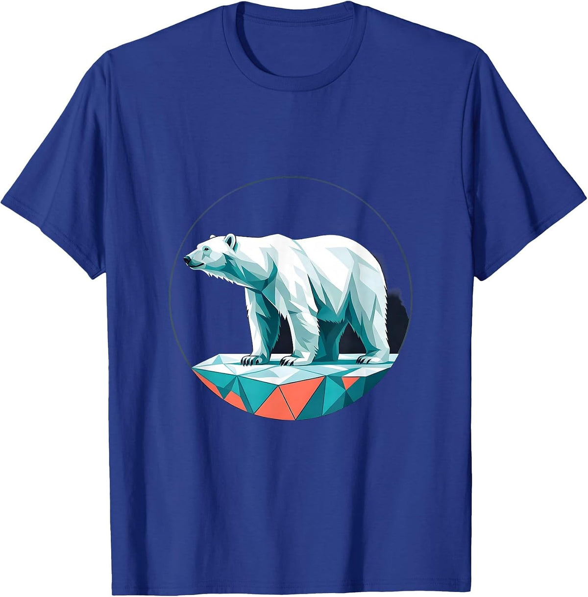 Men's Polar Bear Badge Flat Vector Wildlife Lover Gift T-Shirt - Royal Blue