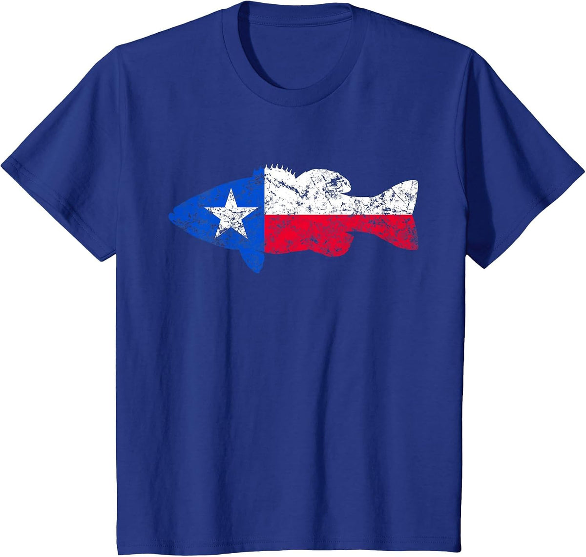 Texas Flag Smallmouth Bass Fishing T-Shirt T-Shirt - Royal Blue