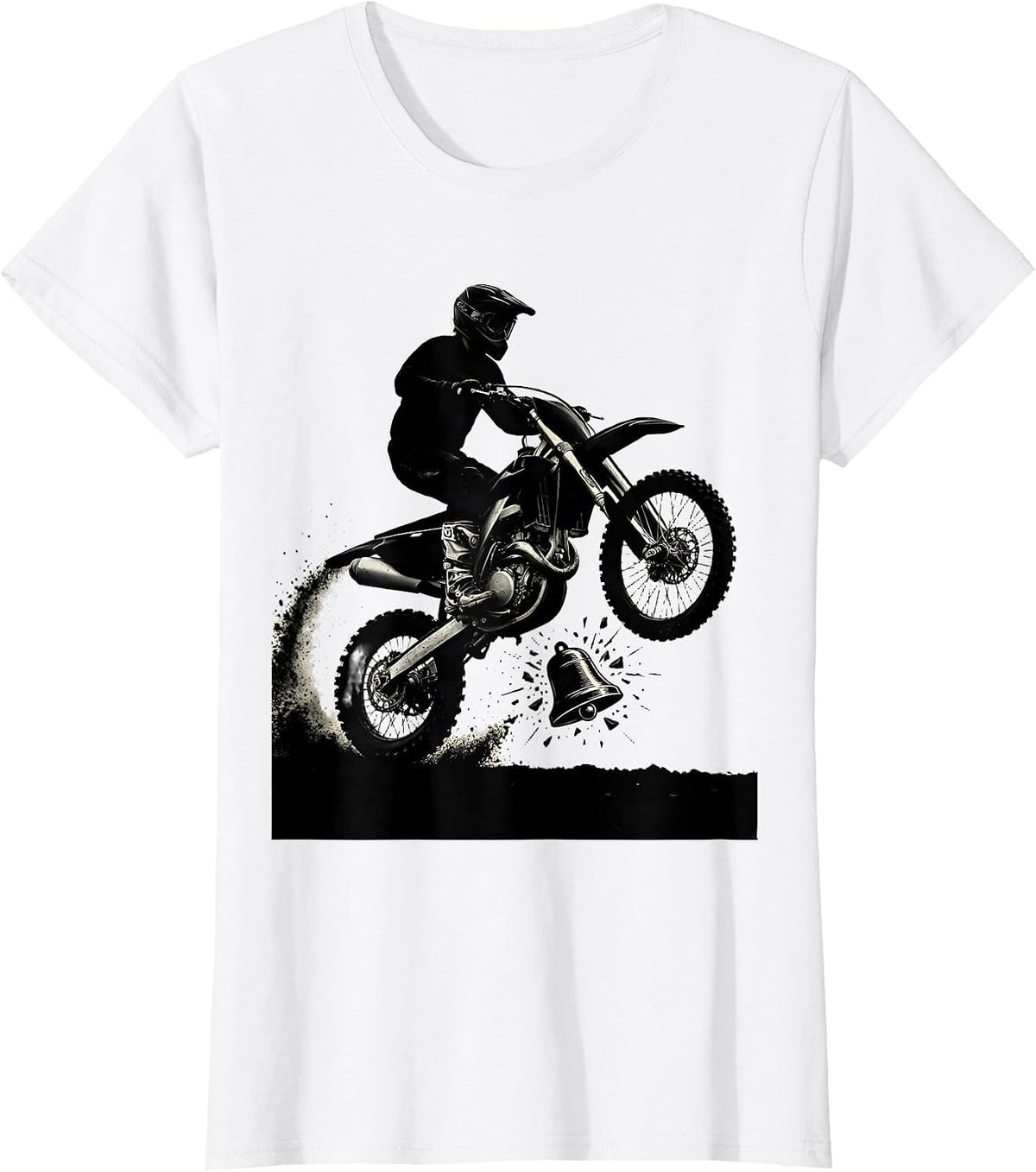 Women's Dirt Bike Rider Silhouette Motocross Humor T-Shirt - White