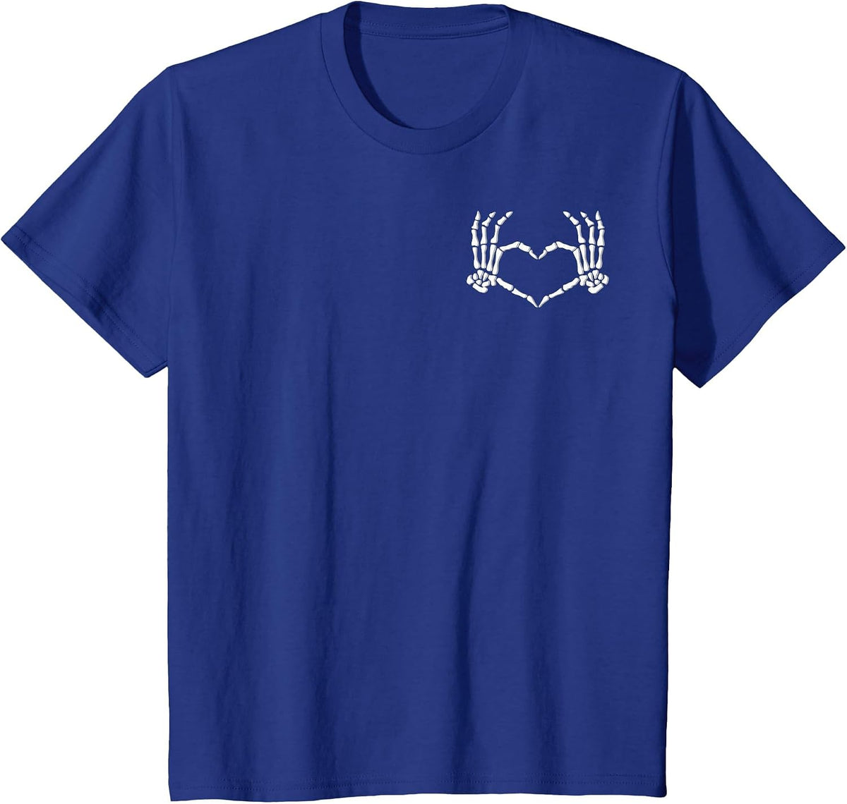 Skeleton Hands Heart Halloween Costume Men Women Girls T-Shirt - Royal Blue