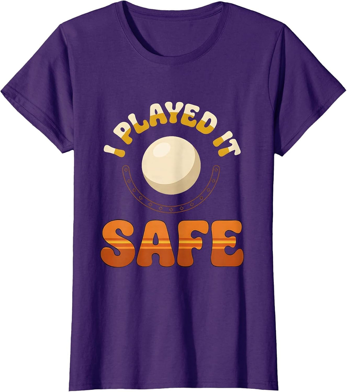 Women's I Played It Safe Retro 70s Funny Billiards Pool Player T-Shirt - Purple