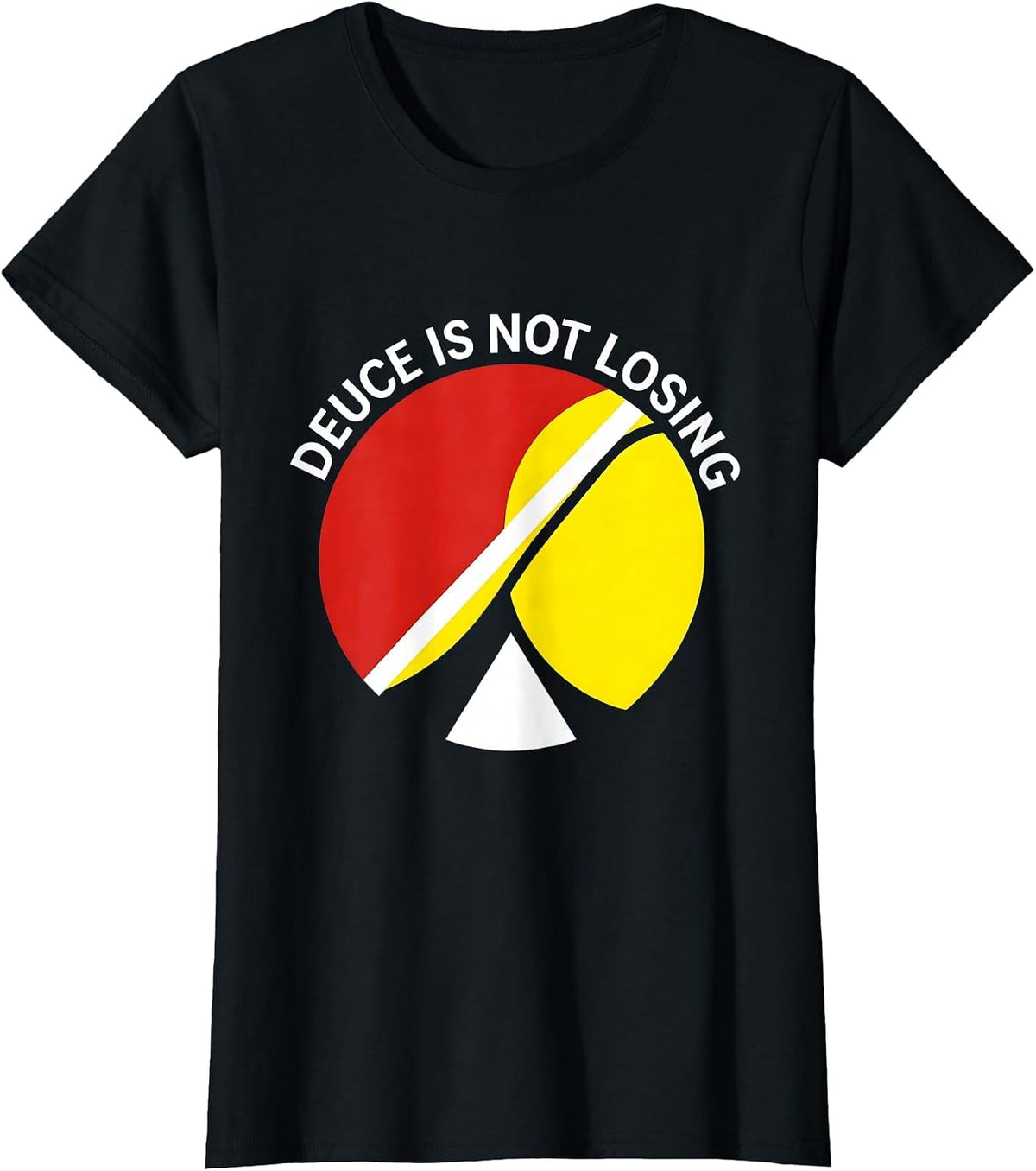 Deuce Is Not Losing Tennis Graphic Design T-Shirt - Black