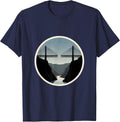 Progress Over Perfection Bridge Construction Graphic T-Shirt - Navy Blue