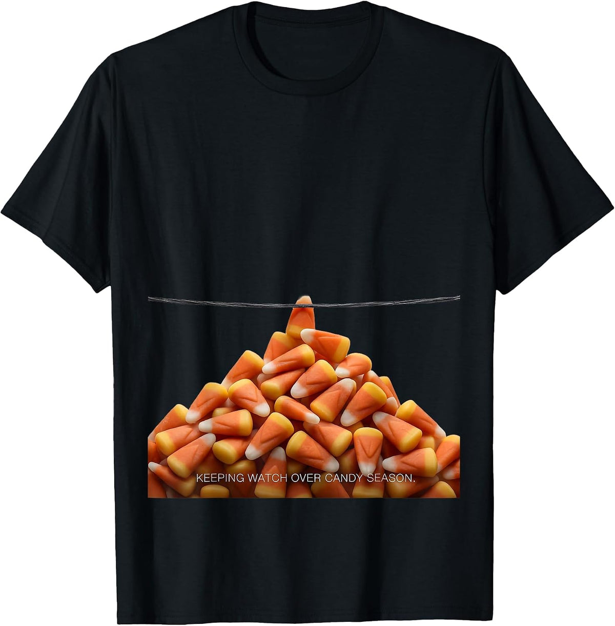 Men's Keeping Watch Over Candy Season Funny Dental Hygienist T-Shirt - Black