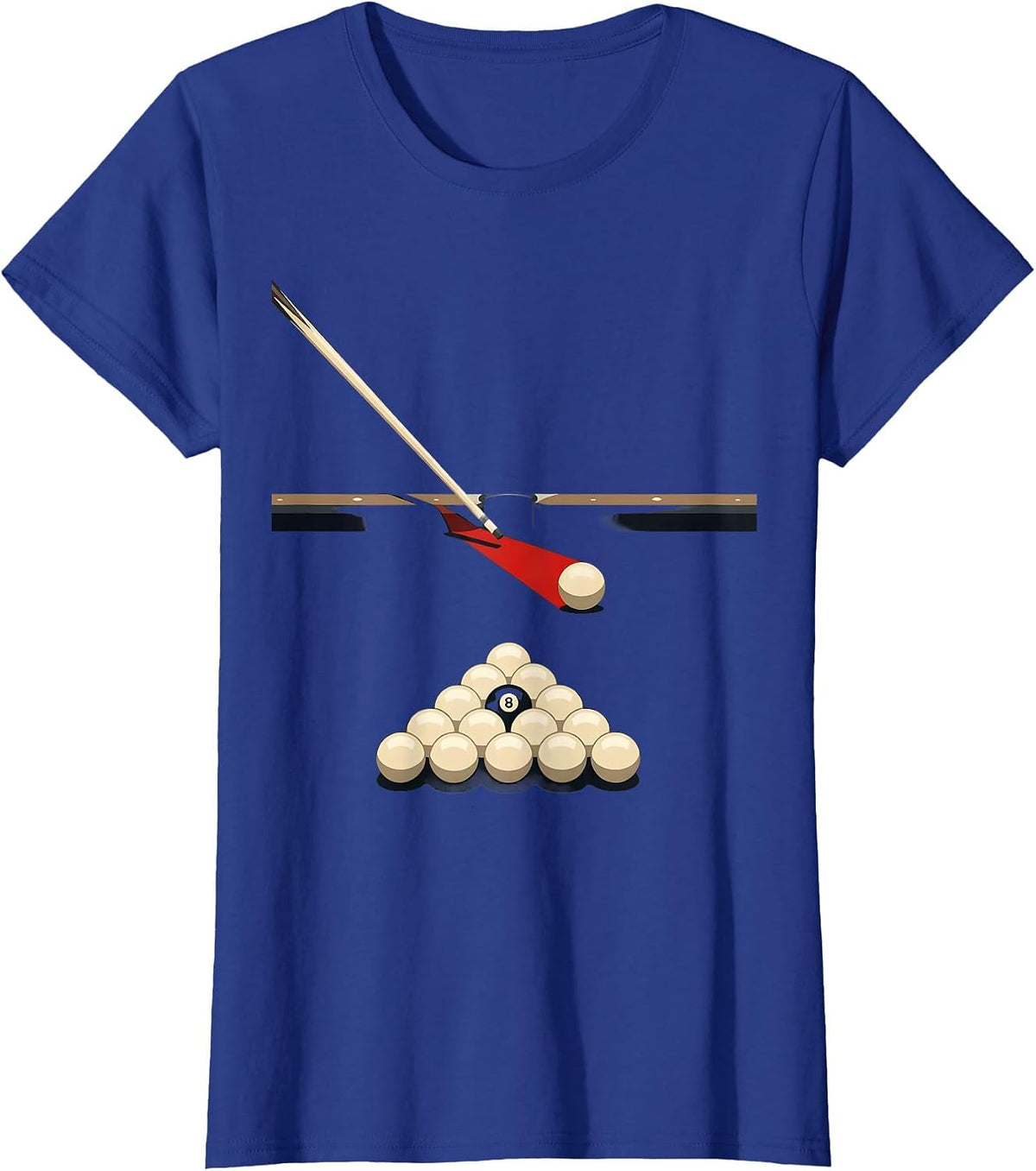 Women's Billiards Cue Path Minimalist Pool Player Humor T-Shirt - Royal Blue
