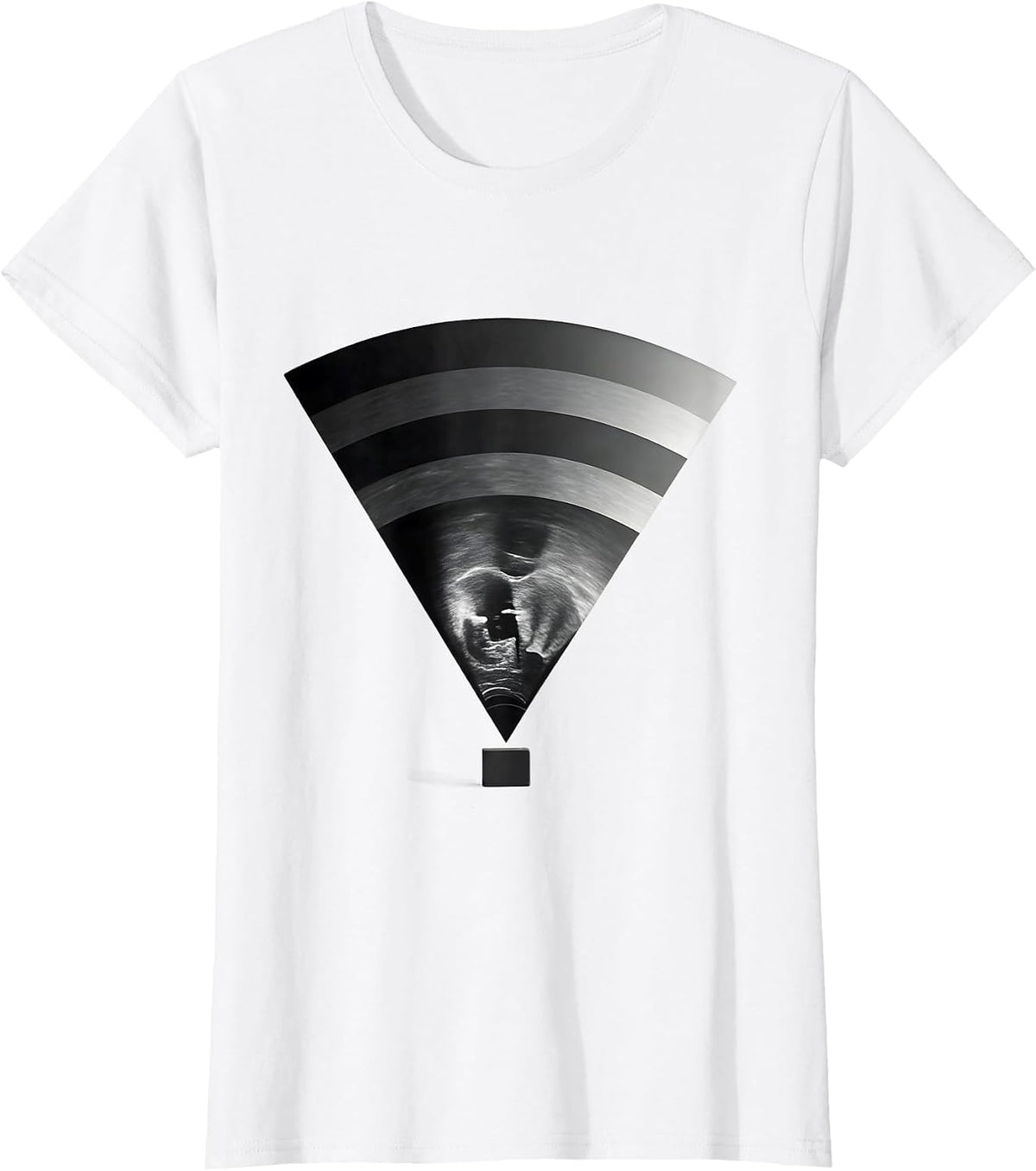 Sector Beam Wedge Monochromatic Sonographer Ultrasound Tech T-Shirt - White