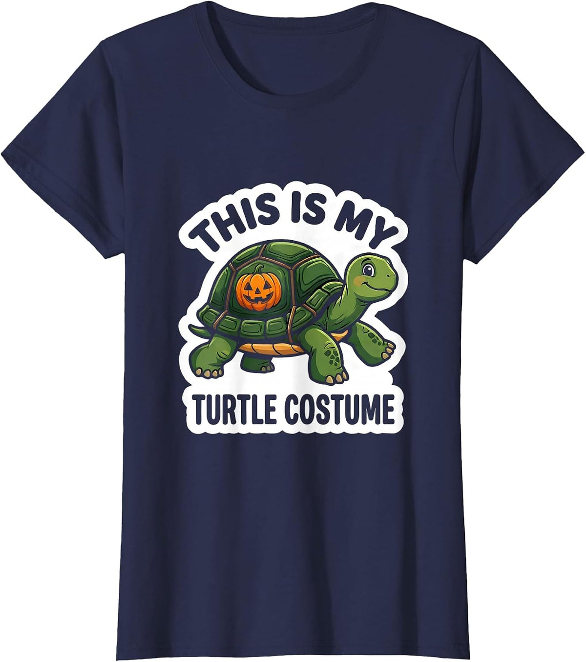Women's This Is My Turtle Costume Funny Halloween Turtle Lover Gift T-Shirt - Navy Blue