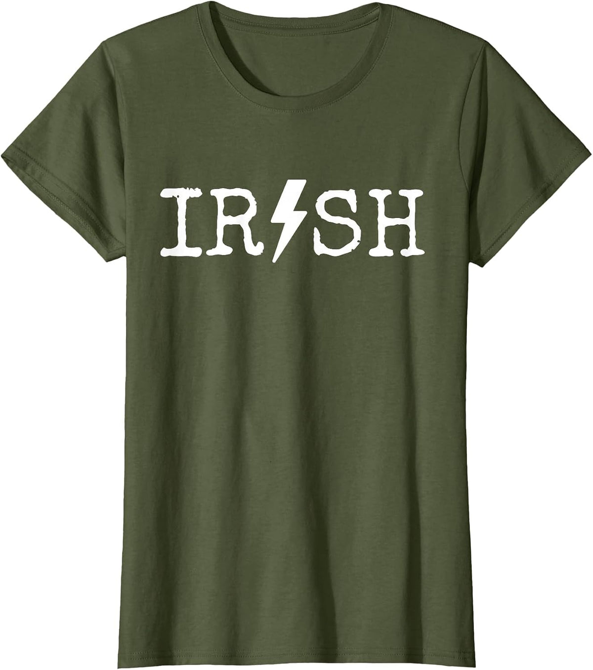 Irish Lightening - St. Patricks Day T-Shirt - Olive Green