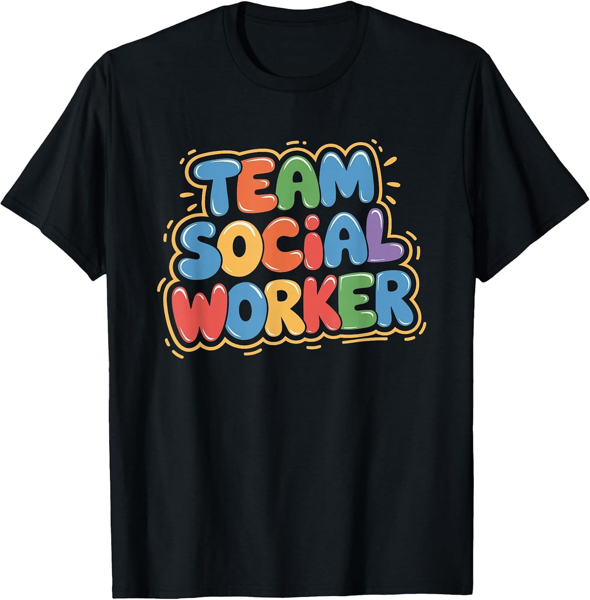 Team Social Worker, School Social Work and Caseworker Squad T-Shirt - Black